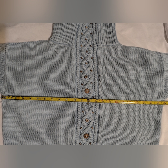 Pure Handknit blue cotton sweater - size L/XL - Picture 5 of 6